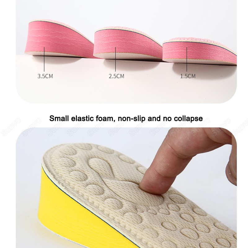 EVA Invisible Memory Foam Height Increase Insoles For Women Inner Shoe Sole Shoe Insert Lift Heel Comfort Increase Insoles