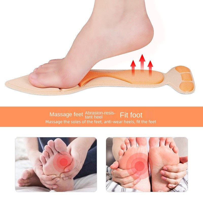 2pcs Memory Foam Insoles Breathable Anti-slip Insole for Feet Pad Insert Heel Post Back for Women High Heels Shoe Accessories