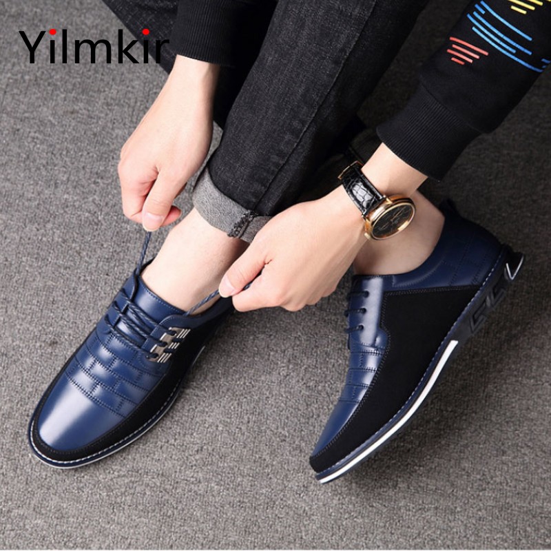 Fashion breathable men outdoor sports shoes leisure travel non-slip popular walking shoes all-match business office leather shoes