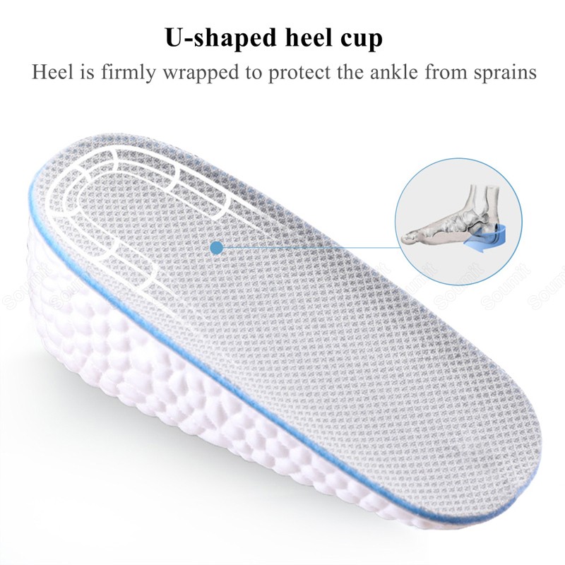 Memory Foam Height Increasing Insoles for Men Women's Shoes Sneakers Heel Insert Comfort Deodorant Shoe Sole Lift Mold