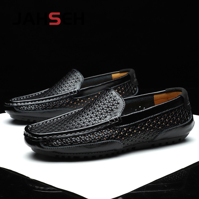 Handmade Genuine Leather Men Loafers Comfortable Slip On Driving Casual Shoes Brand Soft Moccasins Plus Size 37-47 Dropshipping