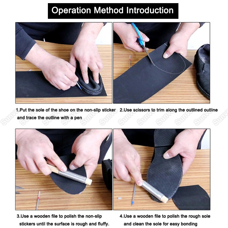 Sunvo - Rubber Shoe Sole Repair Patches, Non-Slip Outsoles, Repair Patch