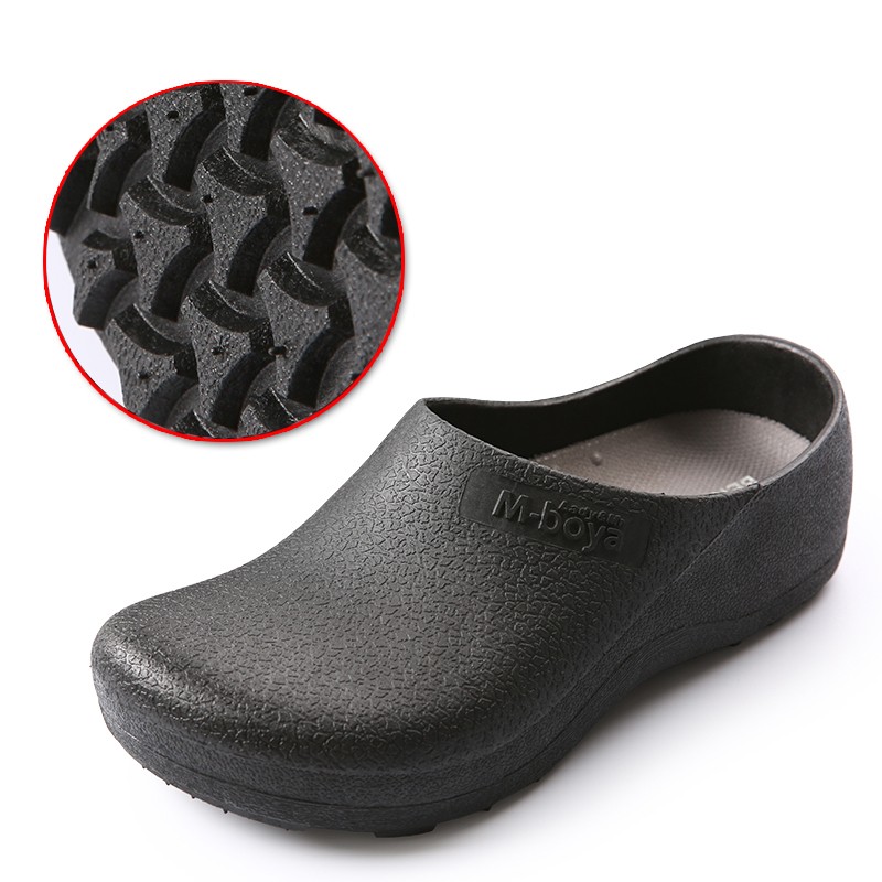 Hotel Kitchen Clogs Non-slip Chef Shoes Casual Flat Work Shoes Breathable Resistant Kitchen Cook Work Shoes Plus Size 36-46