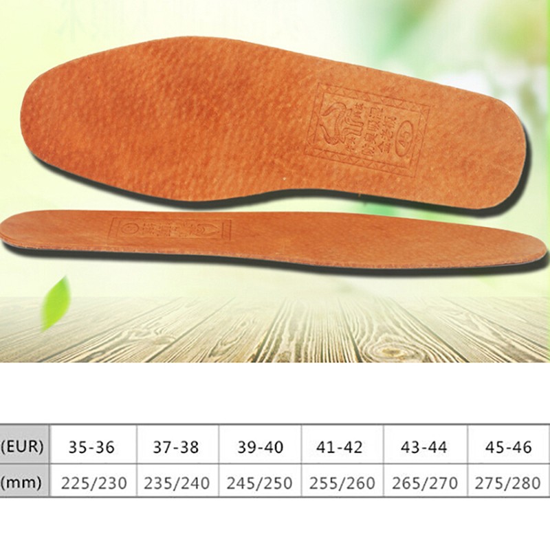 Hot! 1 pair 36-42 breathable leather insoles women men ultra-thin deodorant shoes insole pads