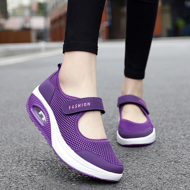 Women's Vulcanized Shoes 2021 New Fashion Air Cushion Sneakers Light Breathable Comfortable Womne Platform Height Increasing Shoes