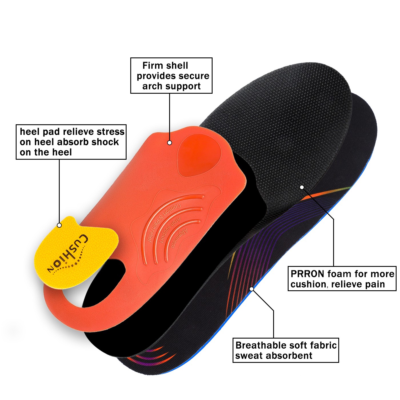 Plantar Fasciiti Orthotic Insoles Flat Feet Plantillas Arch Support Orthotic Insole Sneakers Insert Men Women Sneakers Cushion