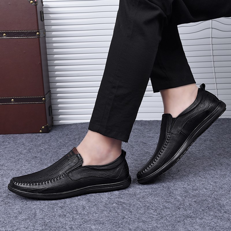 Men's genuine leather shoes moccasin slip-on shoes casual driving shoes