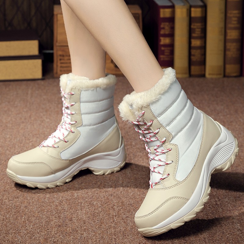 New winter women boots high quality keep warm mid-calf snow boots women lace-up comfortable ladies boots chausiras femme