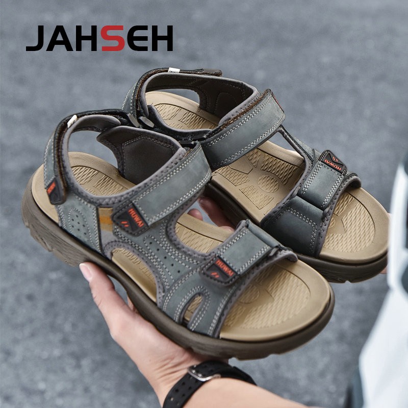 Super Light Summer Men Sandals Brand Beach Water Shoes Outdoor Breathable Trekking Fashion Sandals Fishing Genuine Leather Shoes