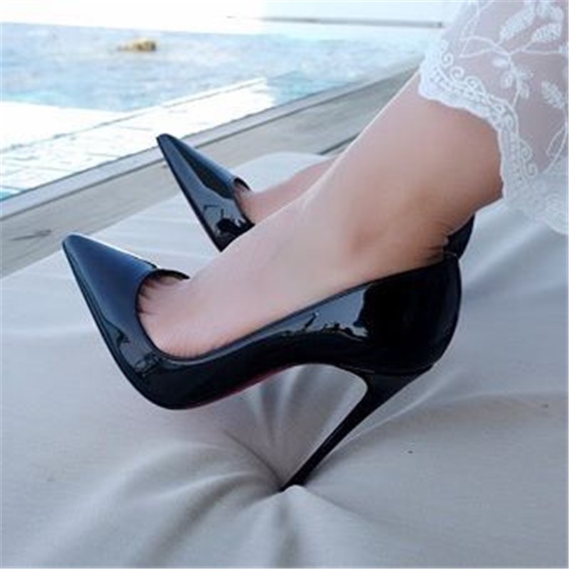 Extreme high heels pointed toe new ladies sexy high-heeled shoes women wedding party shoes pure color all-match