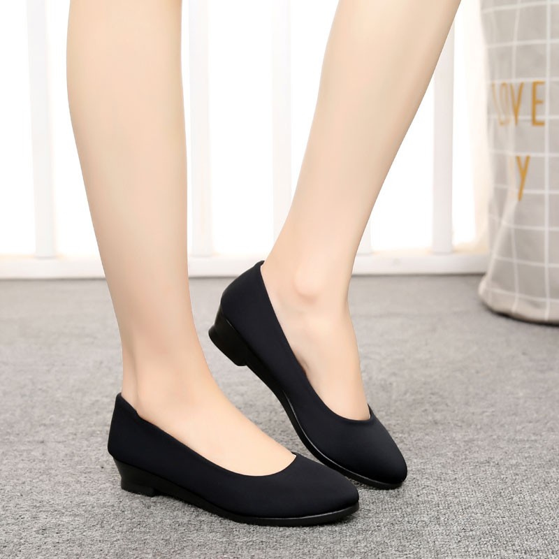 Black Ballet Shoes Women Office Work Boat Shoes Canvas Moccasin Shoes Pregnant Women Loafers