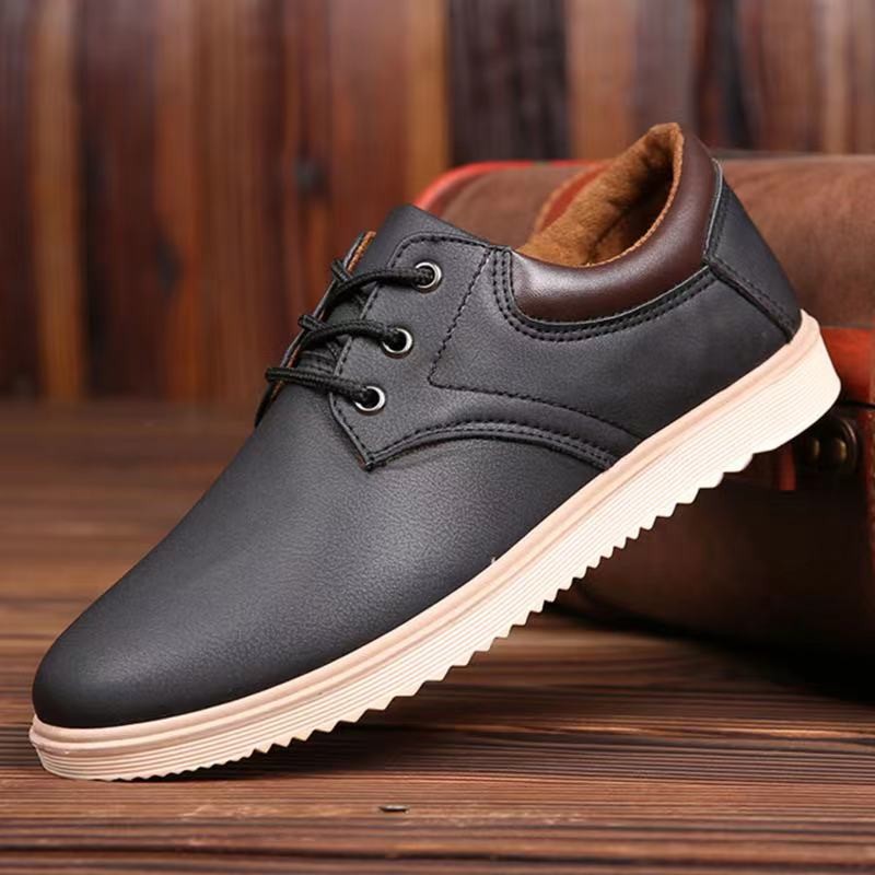 Leather casual shoes for men 2021 autumn winter original brand luxury platform oxfords shoes male walking breathable sneakers