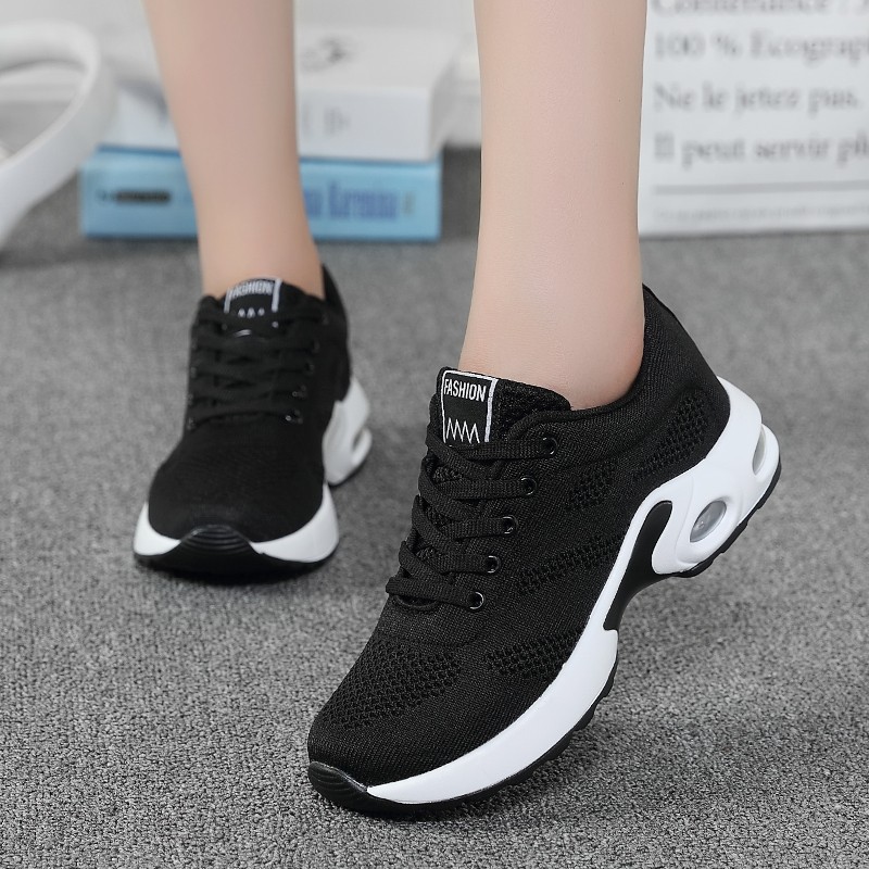 Fashion Women Lightweight Sneakers Outdoor Sports Breathable Mesh Comfort Running Shoes Air Cushion Lace Up