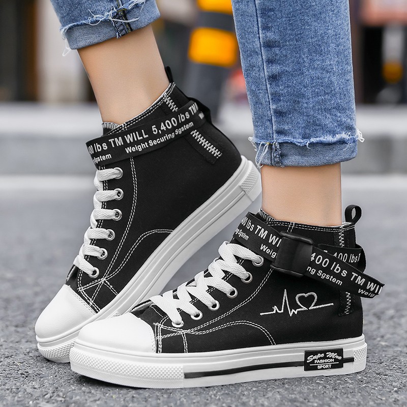 TUINANLE Vulcanized Shoes Sneakers For Women Lace-up Casual Canvas Shoes Size 35-44 Breathable High-top Men Shoes Tenis Feminino