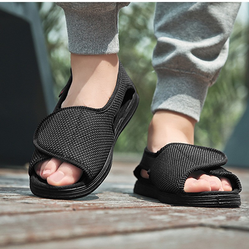 Summer Shoes Men Women Diabetic Toe Shoes Swollen Magic Big Toe Outdoor Sandal Middle Aged