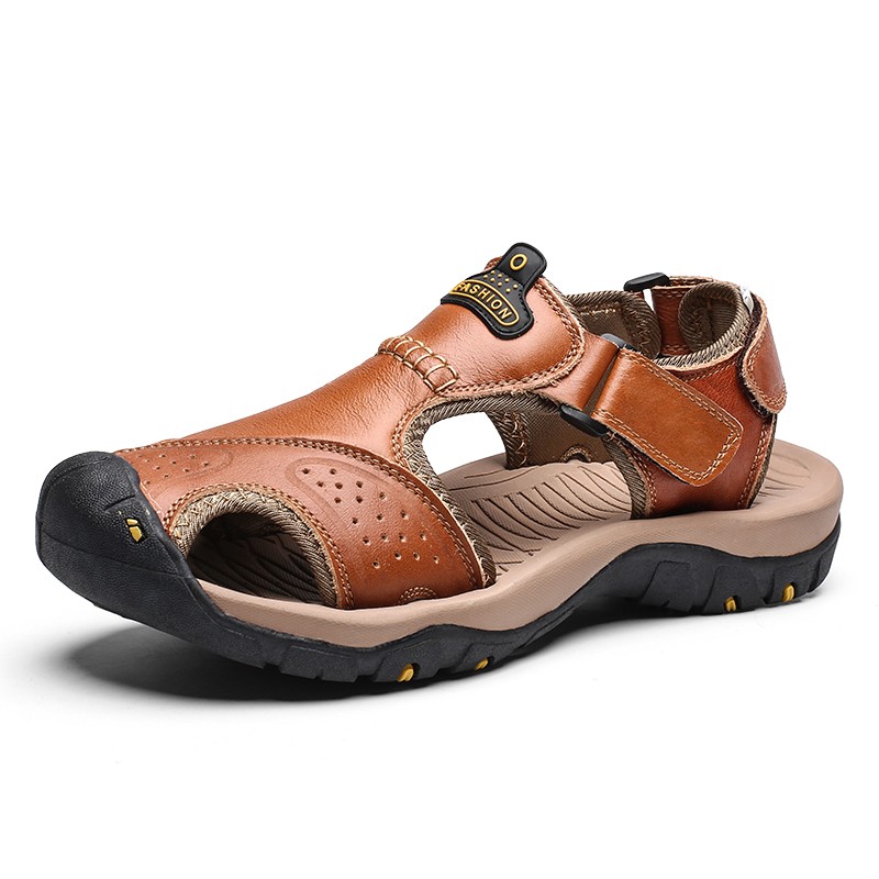 Classic Men Sandals Summer Soft Comfortable Men Sandalias Split Leather Sandals Plus Size Soft Outdoor Men Roman Sandals