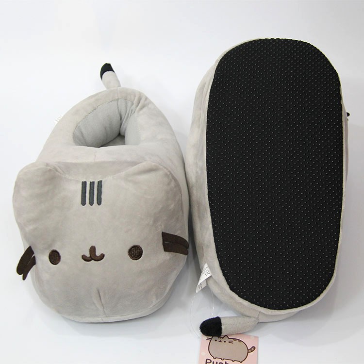 Unisex Full Covered Winter Cat Slippers Warm Plush Cute Bedroom Indoor Shoes For Men Women Home Use