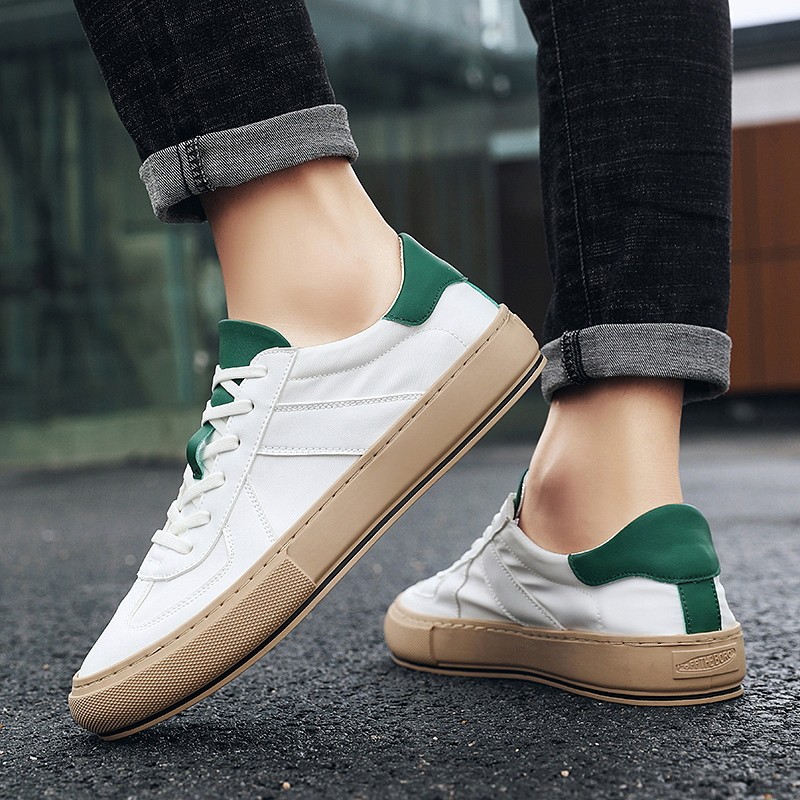 Non-leather casual shoes white sneakers for men canvas shoes men flats waterproof skateboarding shoes vulcanized shoes platform