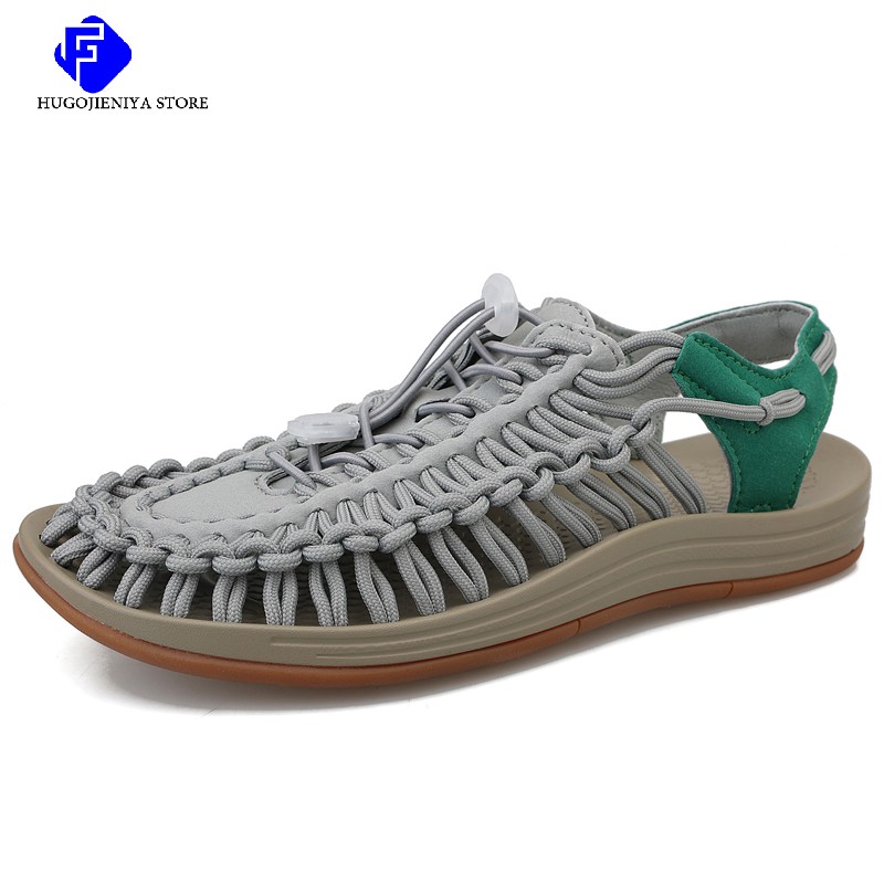 2022 summer men sandals fashion handmade fabric design beach sandals breathable casual flat sandals outdoor sandals large size