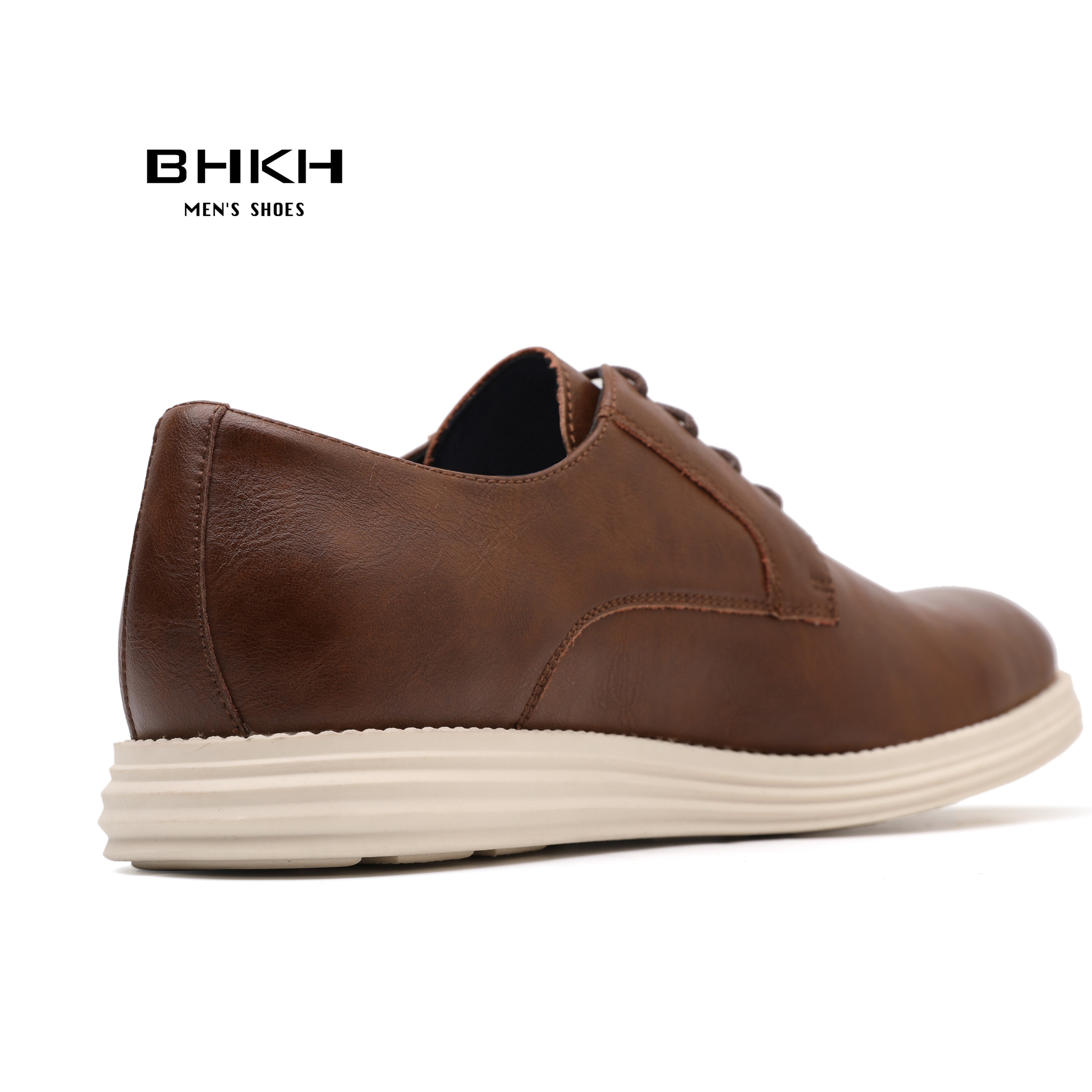 BHKH 2022 leather men casual shoes smart business office work lace-up light dress men shoes