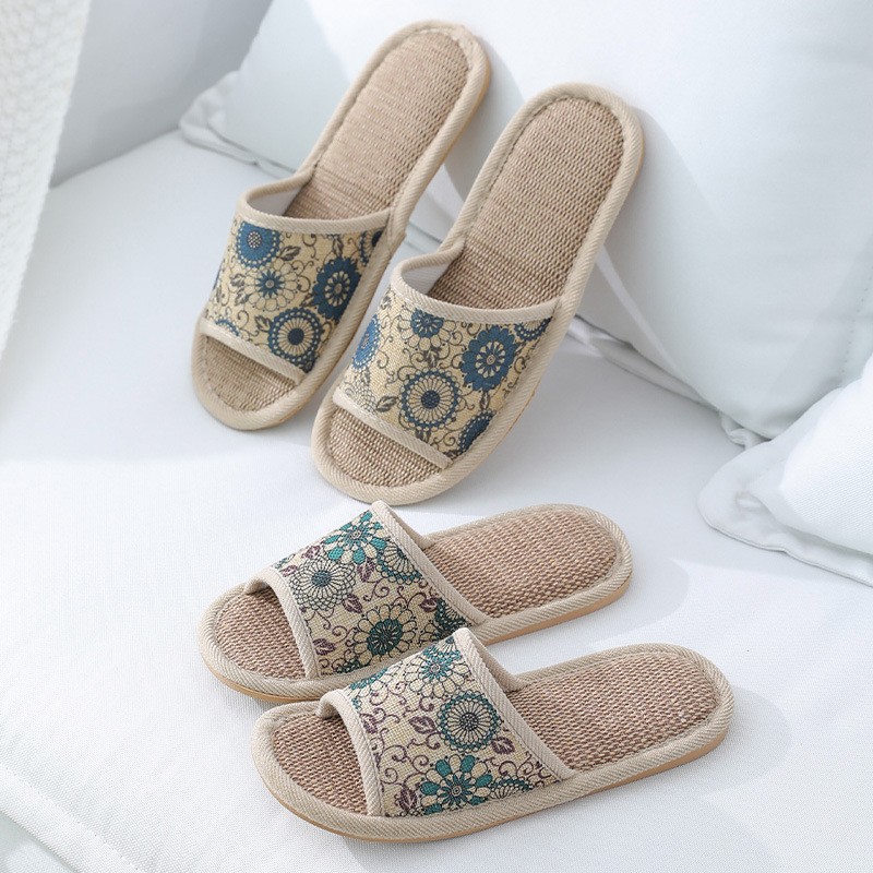 Women Home Slippers Indoor Floor Soft Couple Linen Slippers Bedroom Shoes Ladies Summer New Flex Flip Flops Zapatillas chaus contact