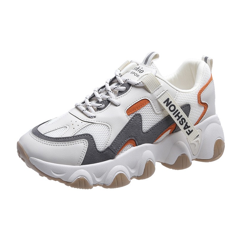 2022 spring, summer and autumn dad shoes breathable Korean version of thick-bottomed sports shoes student casual running shoes