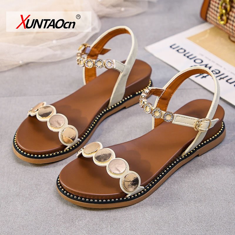 Women's Leather Sandals 2021 Summer New Versatile Student Platform Platform Roman Muffin Fashion Fantasy Shoes