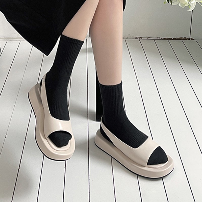 VENTACT Size 33-43 New Arrivals Women Sandals Genuine Leather Thick Bottom Women Shoes Fashion Summer Ins Sandals Shoes