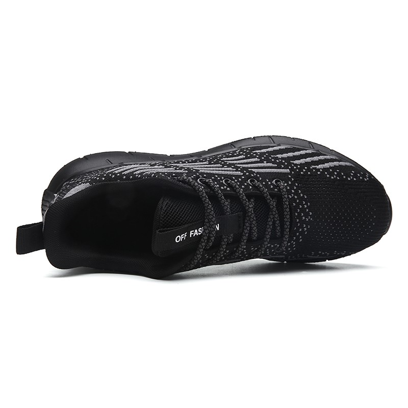 Flying woven summer breathable lightweight men's casual shoes low-top lace-up non-slip sports shoes