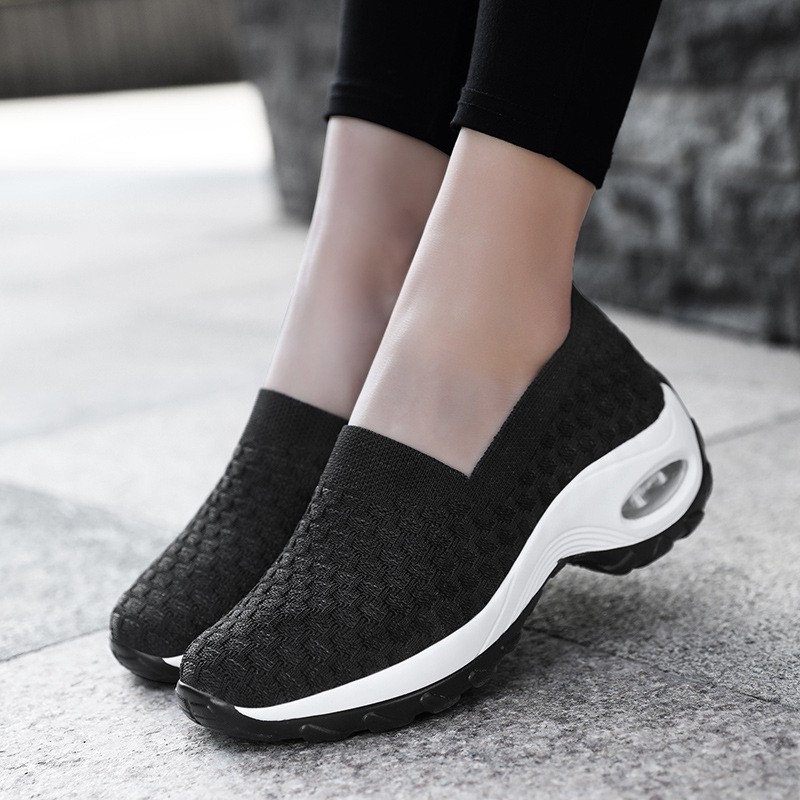 Ladies Breathable Lazy Shoes Comfortable Air Cushion Shock Absorbing Sneaker Outdoor Casual Shoes