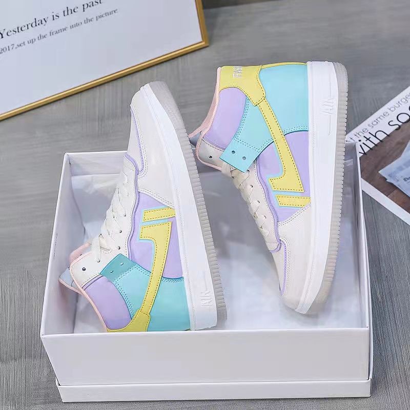 2022 Fashion Women Breathable Sneakers Ladies High Top Mixed Color Flats Vulcanized Shoes Female Chunky Casual Walking Shoes