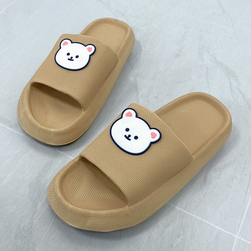 Lucifer Cute Cartoon Bear Platform Slippers Women 2022 Summer EVA Soft Sole Home Flip Flops Woman Non-slip Beach Sandals Female