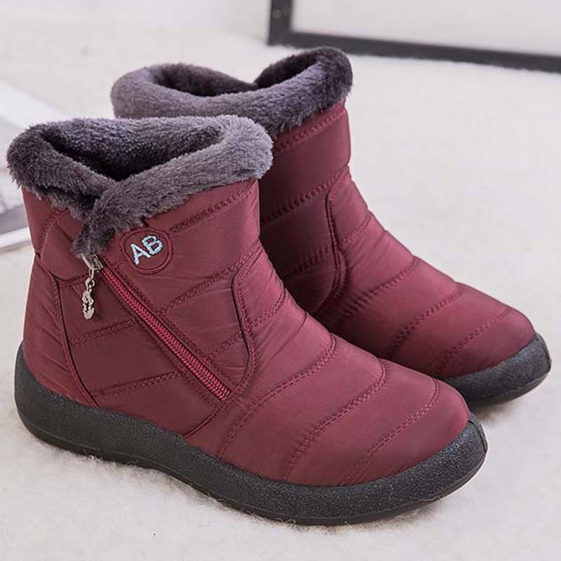 2021 women shoes waterproof boots for women zipper ankle chunky boots female winter snow boots women boots plus size botas mujer