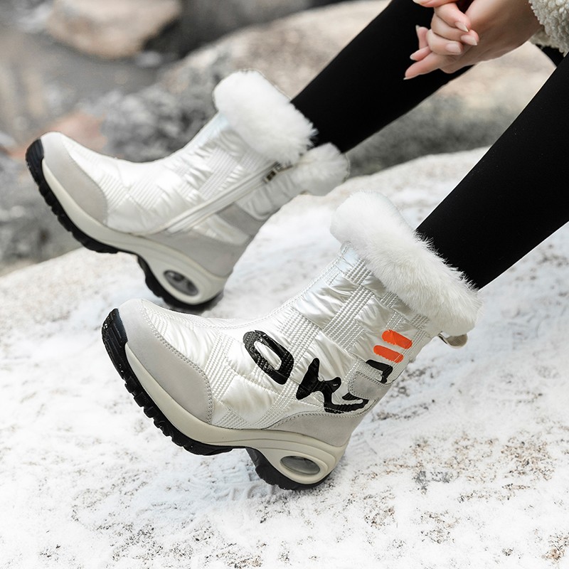 winter women ankle boots waterproof keep warm black snow boots 2021 new ladies zip shoes chausiras femme booties platform