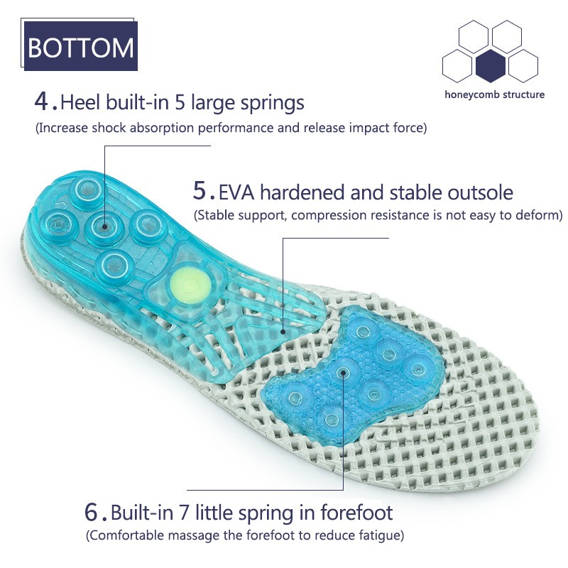 Couple Sports Cushioned Insoles Orthotic Foam Men Women Support Insert Soles Cushion Shoes Feet Cushion Size 35-46