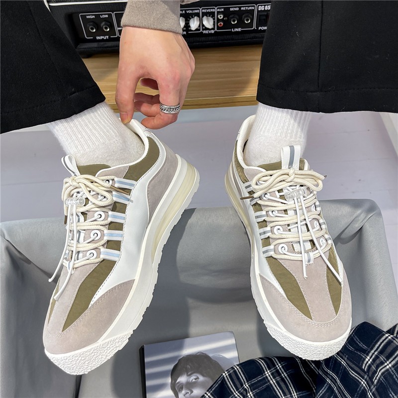 Men's casual shoes spring and autumn new men's formal shoes lace up trend soft-soled lightweight student sports white shoes