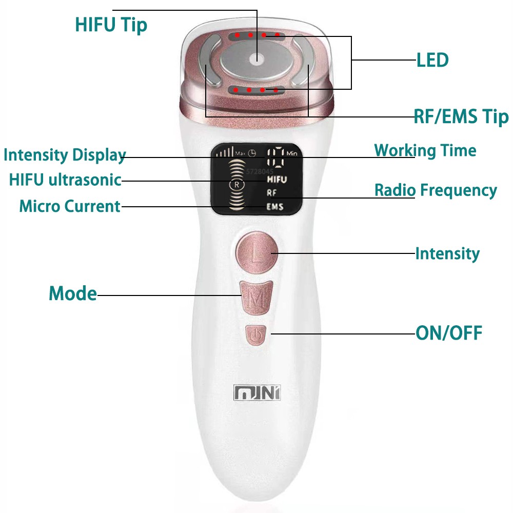 NEW Mini HIFU Machine 1.0/2.0 Skin Care RF Radio Frequency EMS Therapy Rejuvenation for Skin Tightening Lifting Sagging Wrinkles