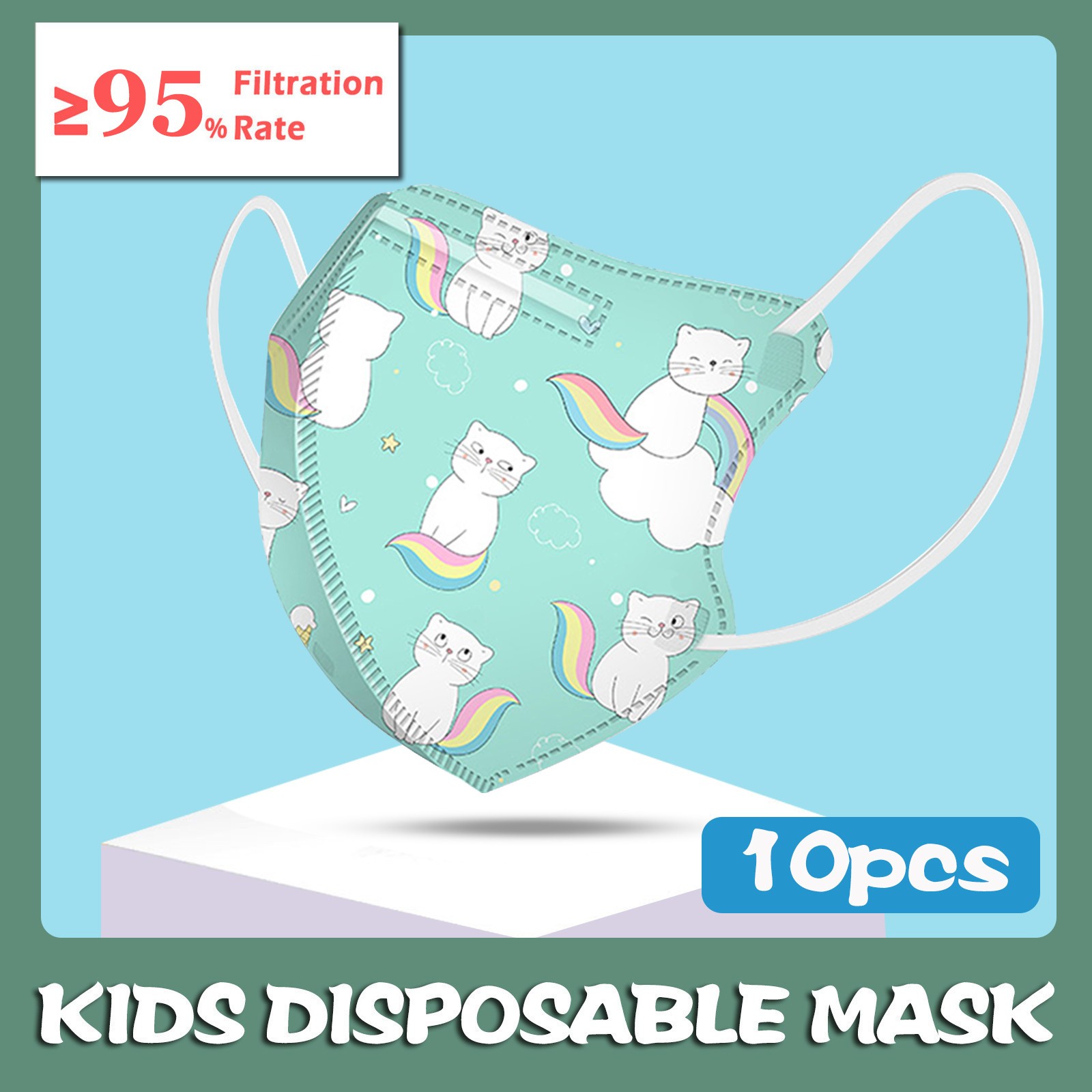 10pcs mascarillas ffp2 children mask ninos fpp2 colors homology ada spain ffp2fan 4-12 years boys girls protective masks маска