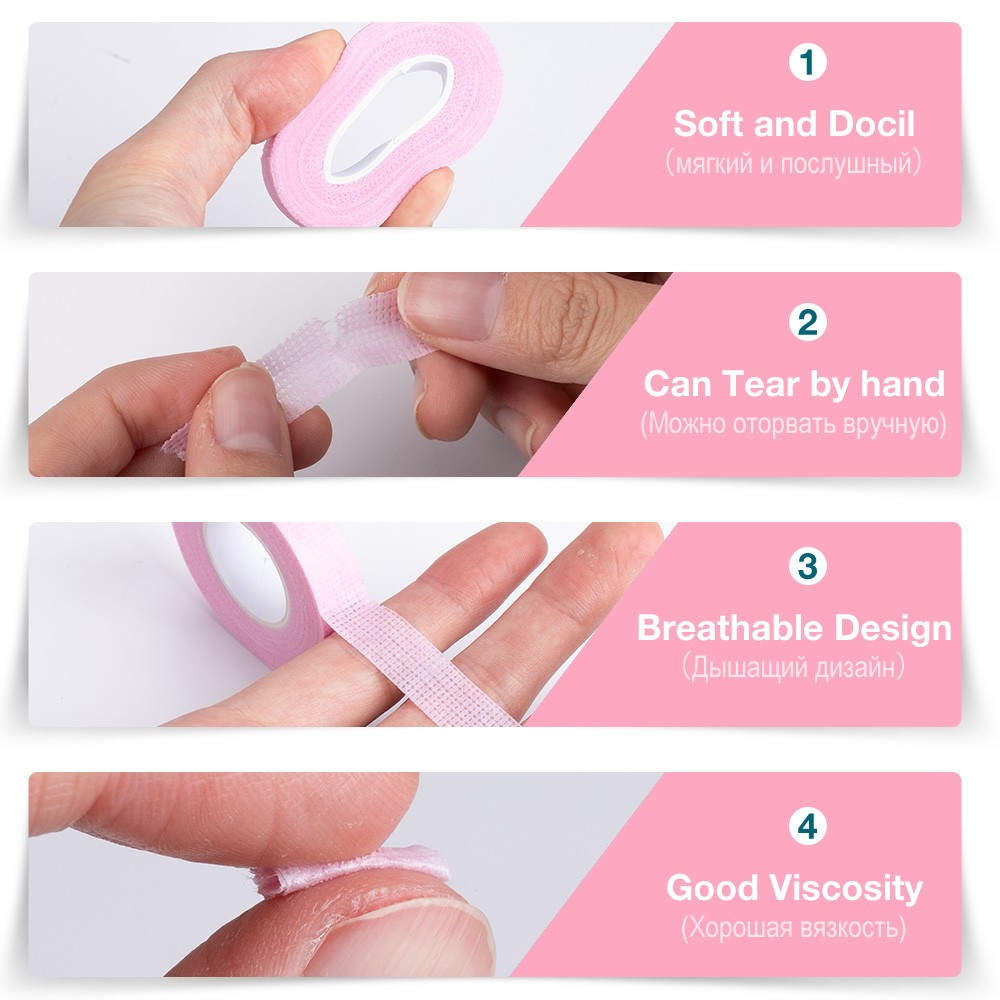 3/5pcs/rolls false eyelashes extension tape professional anti-allergic breathable microig fabric eye lashes grafting tools