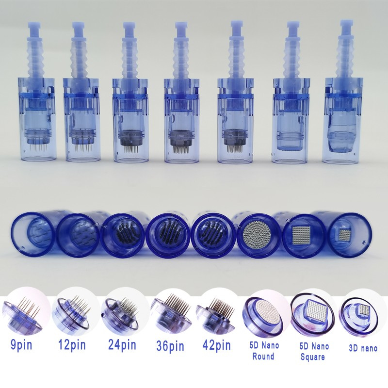 10/20/50 قطعة Dr.Pen A6 cartridge needle derma pen needle ديرما بن ديرما ستامب Dr القلم A6 إبرة خرطوشة ل قلم ديرما تاتو microoneedling ماكينة رسم الوشم التجميلي حربة استبدال ختم 9 12Pin 24pin 36Pin 42pin نانو مستديرة