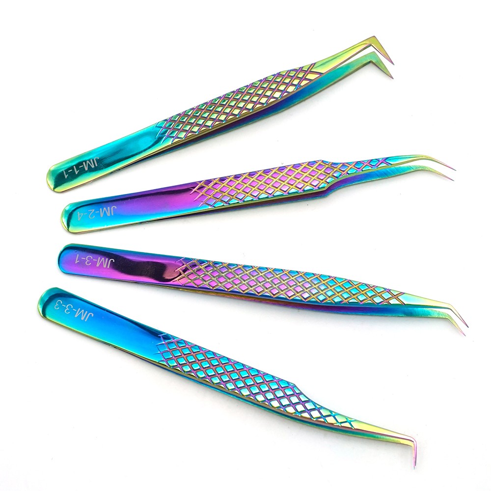 Stainless steel eyelashes tweezers makeup professional eyelashes tweezers tweezers eyebrow tweezers excellent closure