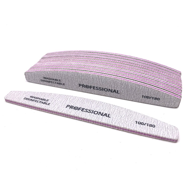 10pcs/lot Professional Nail File 100/180 Grinding Polishing Buffer Maquiagem Profissional Completa Washable Nail Files Tool