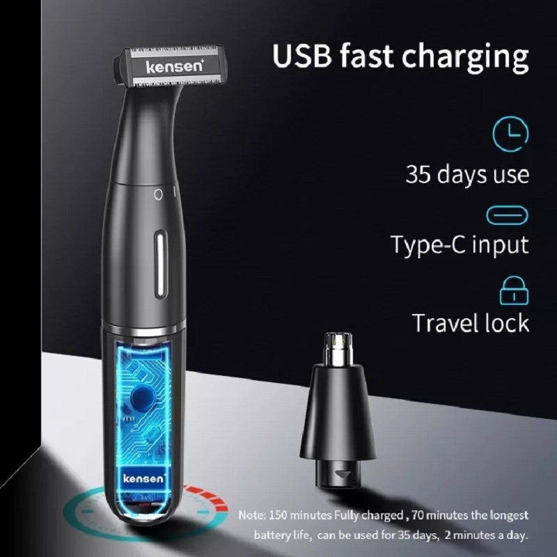 Electric Shaver Nose Hair Trimmer Beard Shaving Wet Dry Men Face Body Shaver