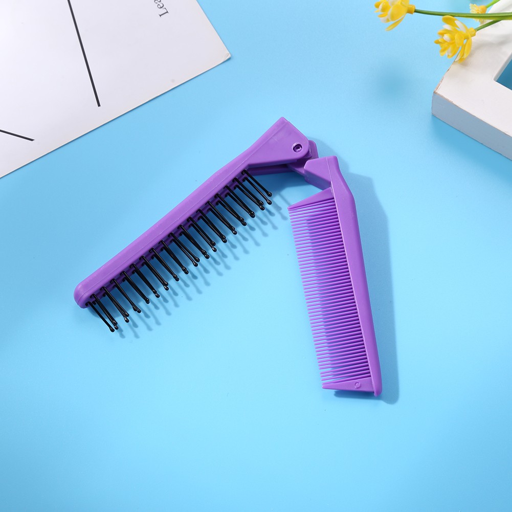 Folding Comb Double Headed Serrated Hair Comb Women Travel Portable Beauty Plastic Massage Brush Hair Styling Tools