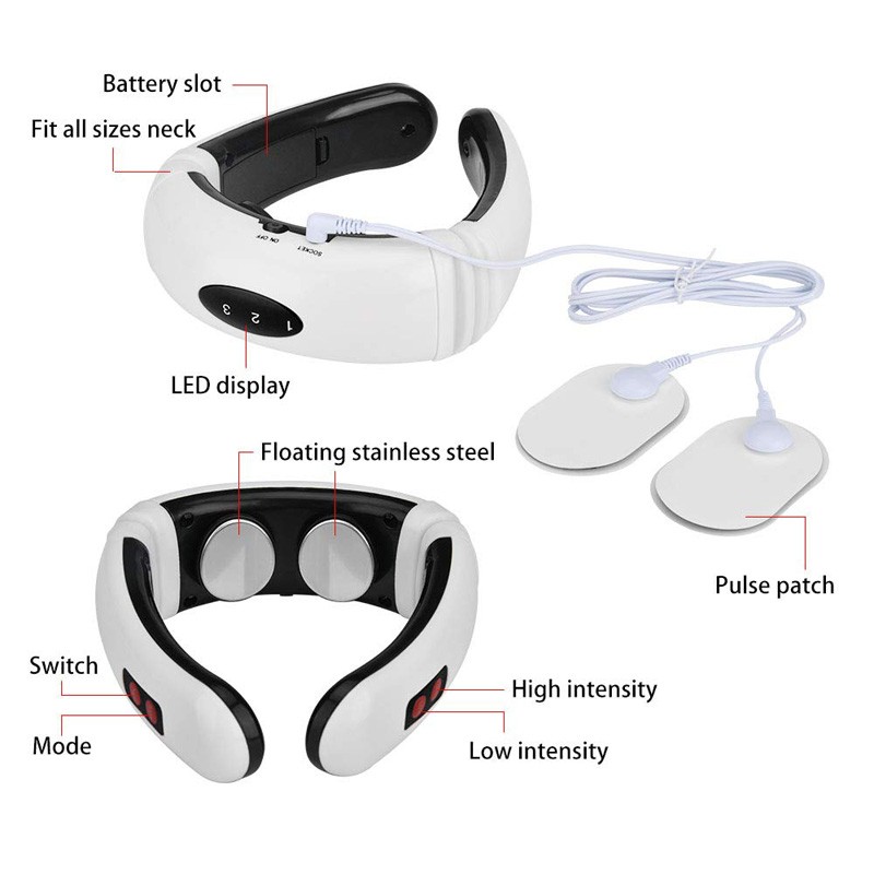 Electric Neck Massager Back Pulse 6 Modes Energy Control Far Infrared Heating Pain Relief Health Care Tool Relaxation Machine