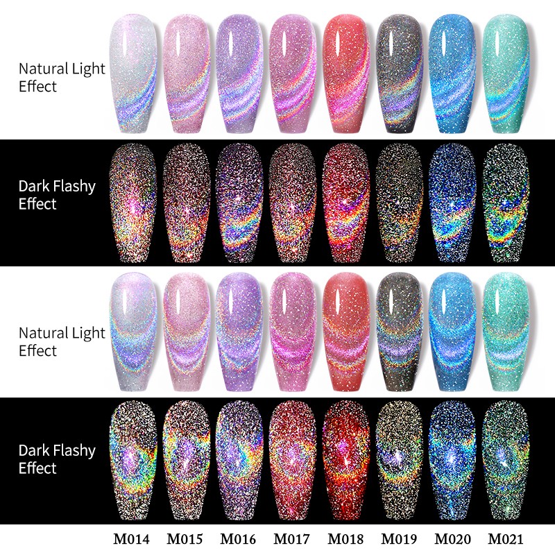 UR SUGAR Reflective Cat Magnetic Laser Gel Nail Polish Rainbow Gel Shine Semi Permanent Soak Off UV LED Varnish Nail Art