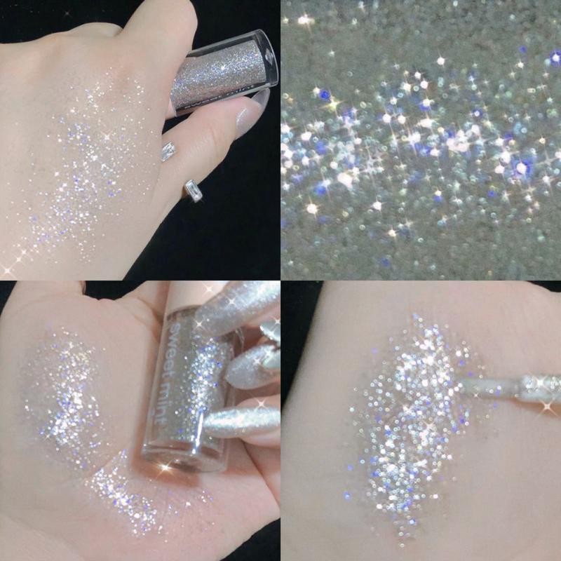 12 Colors Liquid Eyeshadow Highlight Sequins Glitter Eye Shadow Pearlescent Lying Silkworm Waterproof Lasting Shiny Eye Cosmetics