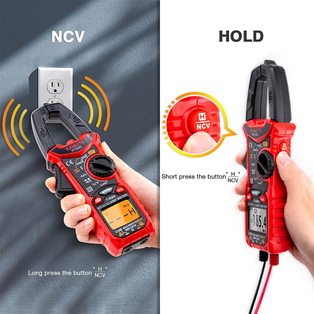 KAIWEETS AC DC Digital Clamp Meter Multimeter Penza Ampremetrica True RMS High Precision Capacitance NCV Ohm Hz Tester