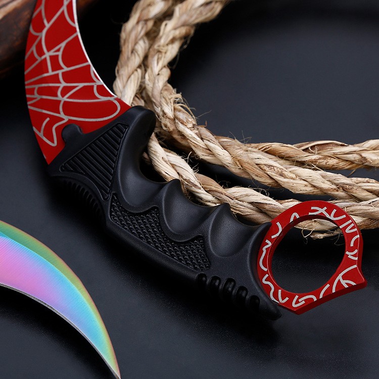 ريال مكافحة سترايك Karambit سكين شفرة مثبتة Lore غمد النمر الأسنان قوس قزح أدوات تكتيكية لحفظ الحياة أداة الصيد السكاكين