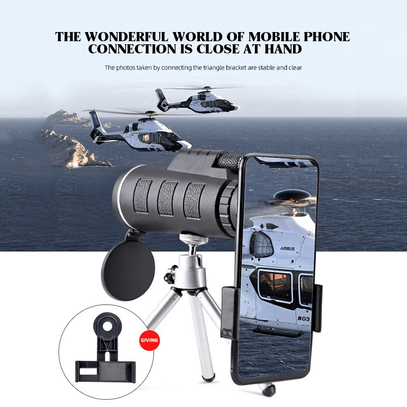 40X60 Professional Telescope Monocular Powerful Binoculars HD Pocket Telescope With Tripod For Holiday Travel As Teleskop Gift